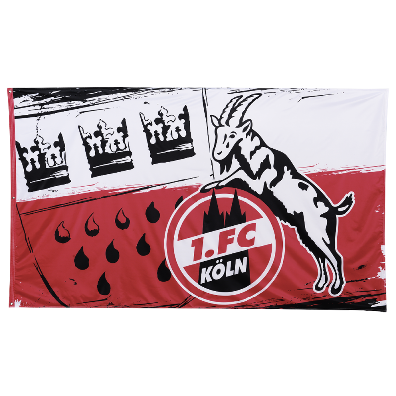 1 Fc Koln Hissfahne Wappen Fahne 120 X 180 Cm Flagge Plus Lesezeichen I Love Koln New Fancorner