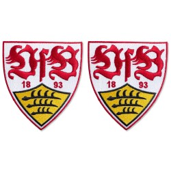 VfB Stuttgart Aufnäher Logo 4.5x5 cm 2er Set