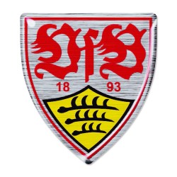 VfB Stuttgart Aufkleber - 3D Logo - Sticker farbig Autoaufkleber - plus Lesezeichen Wir lieben Fußball