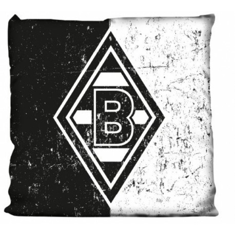 Borussia Mönchengladbach Kissen - schwarz/weiß -  Zierkissen, Dekokissen BMG  - plus Lesezeichen I love Mönchengladbach