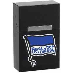 Hertha BSC Berlin Alu Box schwarz, Zigarettenbox Logo, Zigarettenetui, Etui (L)