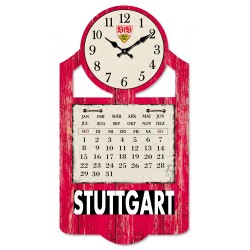 VfB Stuttgart Kalenderuhr, Wanduhr mit Kalender, Uhr, Wall Clock mit Kalendarium plus Lesezeichen Wir lieben Fußball