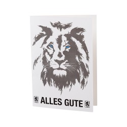TSV 1860 München Grußkarte - Alles Gute - Geburtstagskarte Löwe, Glückwunschkarte, Karte - plus Lesezeichen Wir lieben Fußball