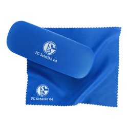 FC Schalke 04 Brillenetui mit Brillenputztuch - Logo - blau Hartschale, Etui S04 (L)