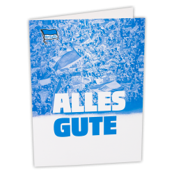 Hertha BSC Berlin Karte - Alles Gute - Fankurve Geburtstagskarte blau/weiß Glückwunschkarte