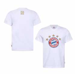 FC Bayern München T-Shirt - 5 Sterne - Logo weiß FCB Shirt div. Größen