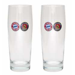 FC Bayern München Halbeglas - Logo - 2er Set Glas 0.5 l Bierglas FCB