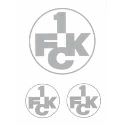 1. FC Kaiserslautern Autoaufkleber - 3er-Set Logo silber - Aufkleber Sticker FCK