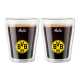 Borussia Dortmund 2er Set Kaffeeglas doppelwandig Glas Tasse BVB 09