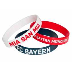 FC Bayern München Silikon Armband 3er Set rot-blau-weiß Band wristband FCB