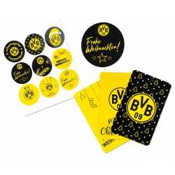 Borussia Dortmund Geschenkanhänger Set aus Geschenkanhänger Geschenkaufkleber BVB 09