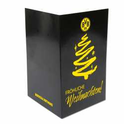 Borussia Dortmund Grußkarte - Fröhliche Weihnachten - Karte Weihnachtsgrußkarte BVB 09