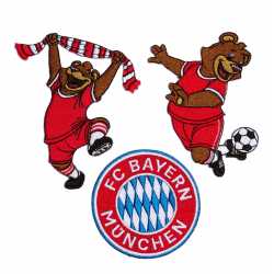 FC Bayern München Aufnäher -  3er Set - Patch FCB