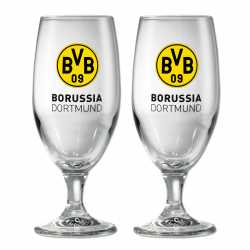 Borussia Dortmund Pilstulpe Logo 2er-Set Bierglas Glas BVB 09