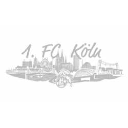 1. FC Köln Autoaufkleber - Skyline - silbern 