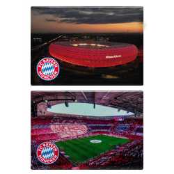 FC Bayern München Magnet 2er Set - Arena - Kühlschrankmagnet FCB
