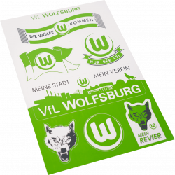 VfL Wolfsburg Aufkleberkarte A5 Aufkleber 7-teilig Sticker