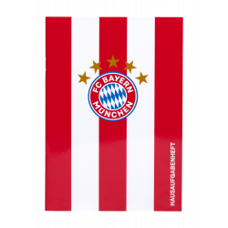 FC Bayern München Hausaufgabenheft rot-weiß gestreift Logo Heft A5 Schulheft FCB