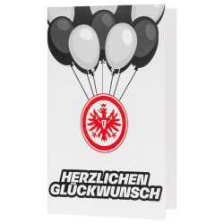 Eintracht Frankfurt Karte - Herzlichen Glückwunsch - Luftballons Geburtstagskarte Glückwunschkarte SGE