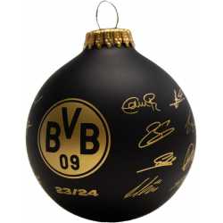 Borussia Dortmund Weihnachtskugel Signature schwarz-gold Christbaumkugel BVB 09
