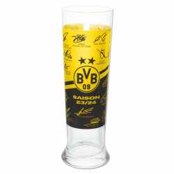 Borussia Dortmund Weizenglas mit Unterschriften 2023/24 Glas Signature Bierglas BVB 09