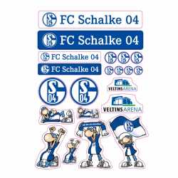 FC Schalke 04  Aufkleberbogen mit 21 Einzel-Stickern Aufkleberkarte S04