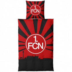 1. FC Nürnberg Bettwäsche - Sonne Skyline - 2-teilig 135 x 200 cm FCN