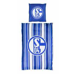 FC Schalke 04 Bettwäsche - Streifen - blau-weiß 2teilig 135 x 200 cm S04