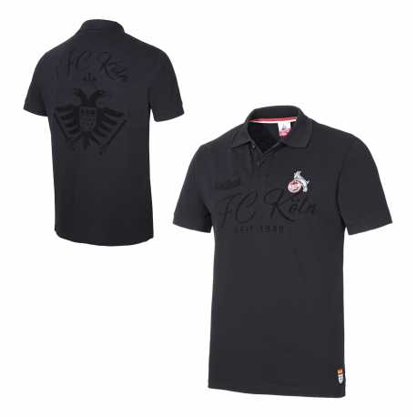 1. FC Köln Herren Poloshirt - Schwarzburger Straße - schwarz Polo Shirt