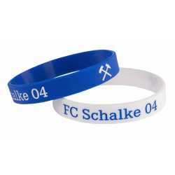 FC Schalke 04 Silikon Armband 2er Set blau-weiß Band S04