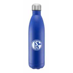 FC Schalke 04 Edelstahl Trinkflasche  - Logo - blau 0,75 l Flasche Thermosflasche S02