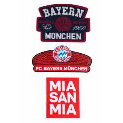 FC Bayern München 3er Set Aufnäher - Stadion | Mia San Mia | Rekordmeister - Patch FCB