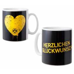 Borussia Dortmund Tasse - Herzlichen Glückwunsch - Kaffeetasse BVB 09