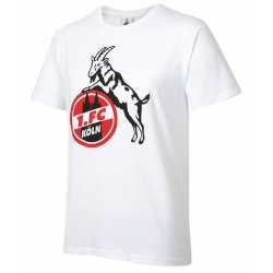 1. FC Köln T-Shirt Basic - Weiß - Logo farbig Shirt - diverse Größen