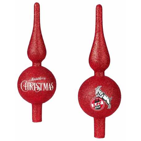 1. FC Köln Christbaumspitze Rot oder Weiß Christbaum Schmuck ca. 25 cm Weihnachts Deko