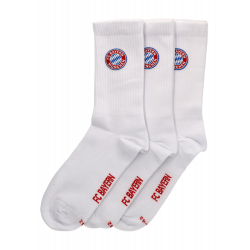 FC Bayern München Crew Socken 3er Set Weiß