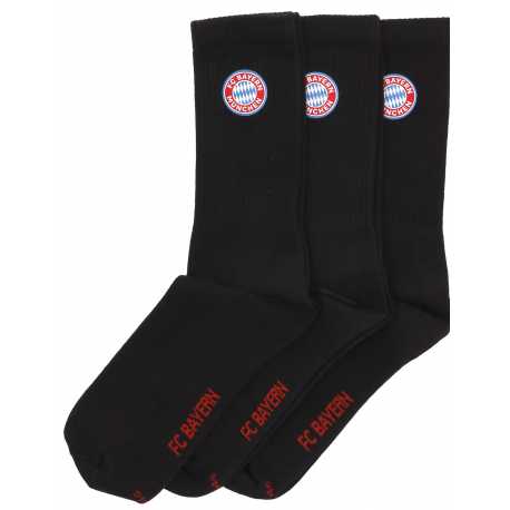 FC Bayern München Crew Socken 3er Set schwarz