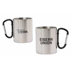 1. FC Union Berlin Tasse Edelstahl mit Karabinerhenkel | Campingtasse