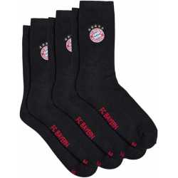 FC Bayern München Crew Socken 3er-Set schwarz 5-Sterne-Sticklogo FCB