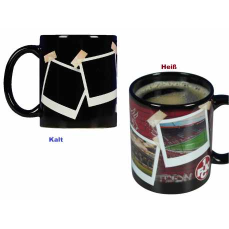 1. FC Kaiserslautern Tasse Magic - Schmuckstücke - Kaffeetasse schwarz Zaubertasse FCK