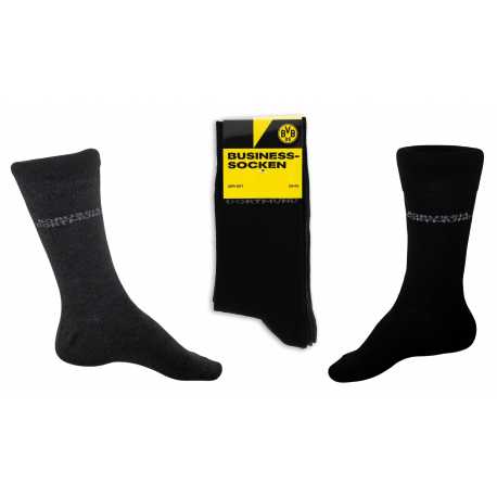 Borussia Dortmund Business Socken 4er Set schwarz|grau Strumpf BVB 09