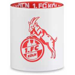 1. FC Köln Tasse - Logo Prägung - weiß | mit Innendekor | Kaffeetasse | Becher