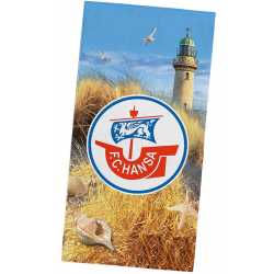 F.C. Hansa Rostock Velourstuch - Warnemünde -  70 x 140 cm | Strandtuch | Badetuch | Duschtuch | FCH