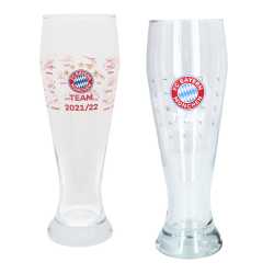 FC Bayern München Weißbierglas 2er Set aus Signature 2021/22 & Signature 2022/23 Unterschriftenglas Bierglas FCB