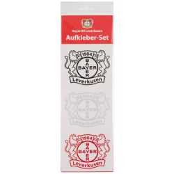 Bayer 04 Leverkusen Sticker 3er Set - Wappen schwarz-silber-rot - Aufkleber