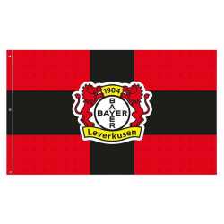 Bayer 04 Leverkusen Hissfahne - Kreuz schwarz - 150 x 90 cm | Fahne | Rot-schwarz  | Flagge B04