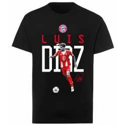 FC Bayern München Kinder T-Shirt -  Luis Diaz - schwarz | Shirt | FCB - Gr. 128 bis 164