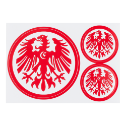 Eintracht Frankfurt Aufkleberkarte Logo rot 3er Set έ Aufkleber, Sticker SGE  - plus Lesezeichen I love Frankfurt