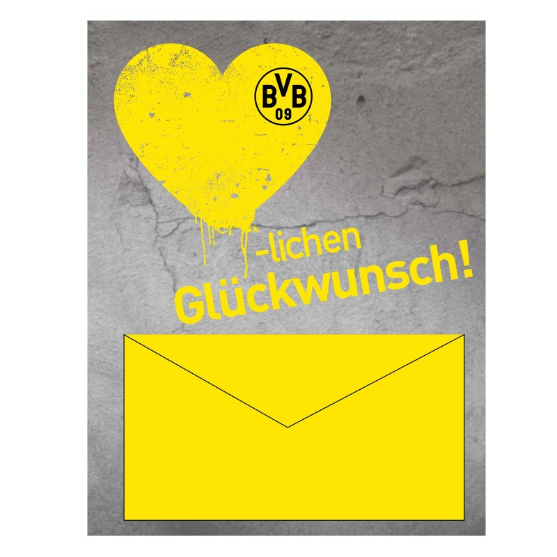 Borussia Dortmund Geldscheinkarte, Glückwunschkarte, Geburtstagskarte