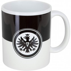 Eintracht Frankfurt Tasse schwarz weiß, Kaffeetasse, Kaffeebecher Logo 